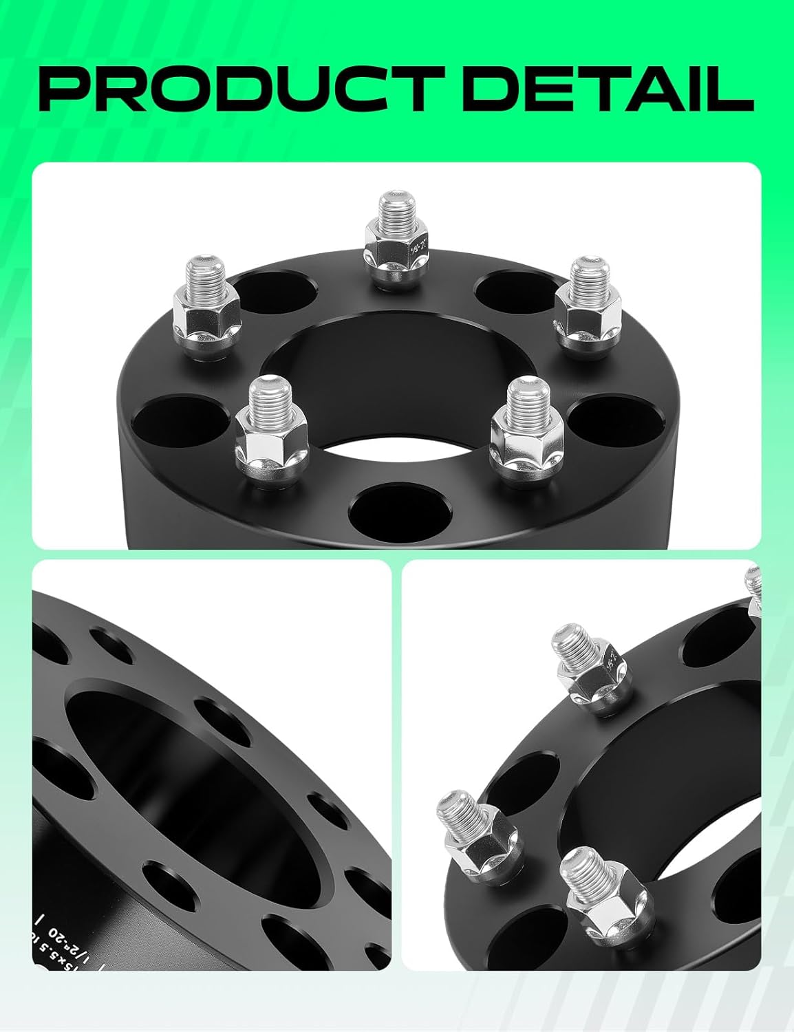 YHTAUTO 5×120 Hub Centric Wheel Spacers 1 Compatible with 1991-2011 BMW 1/3/5/6/7/8/M3/M5/M6/Z3/Z4/Z8 Series Tire Spacers M12x1.5 Studs, 72.56mm Hub Bore 5 Lug 2PCS Black - Image 16