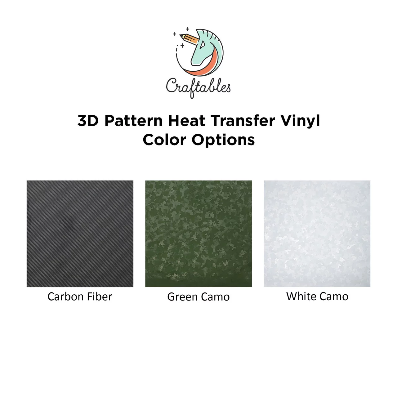 Craftables 3D Premium Carbon Fiber Pattern Iron on Vinyl HTV Vinyl 5 Sheets for Cricut, Silhouette - Image 2
