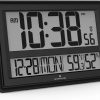 MARATHON Jumbo Atomic Wall Clock with Temperature and Humidity (Black)