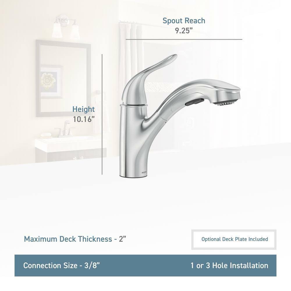 Moen Brecklyn Single-Handle Pull-Out Sprayer Kitchen Faucet Bronze - Image 5