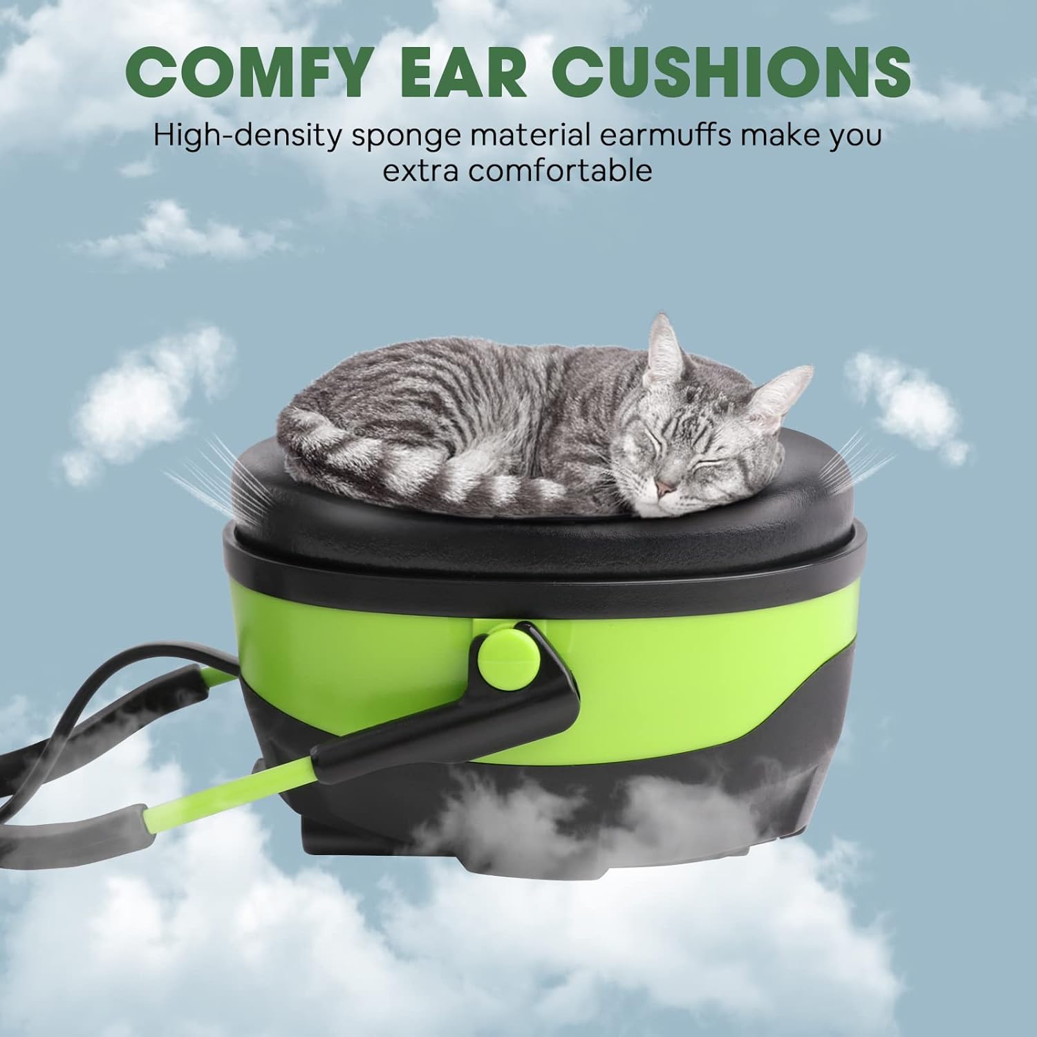 Bluetooth Hearing Protection, FM MP3 Noise Reduction Radio Headphones with 29dB NRR, Safety Ear Muffs with Bluetooth Radio, Wireless Cancelling Bluetooth Rechargebale FM Radio Headphones, Green - Image 5